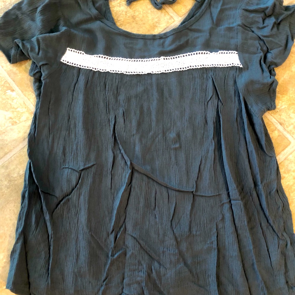 Blouse, size S, grayish/blue
